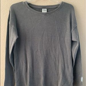 Victoria Secret PINK Grey Thermal Crew Neck NWT